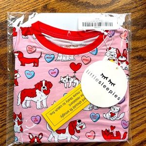 NWT Little Sleepies 2 piece viscose bamboo Valentine’s Day pajamas 12-18 mos